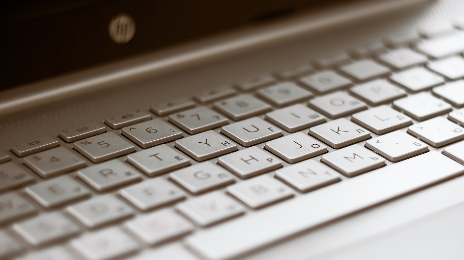 Russian keyboard close-up for an article explaining Russian cases