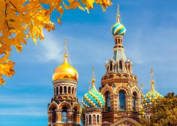 Saint Petersburg river view for Russian language students