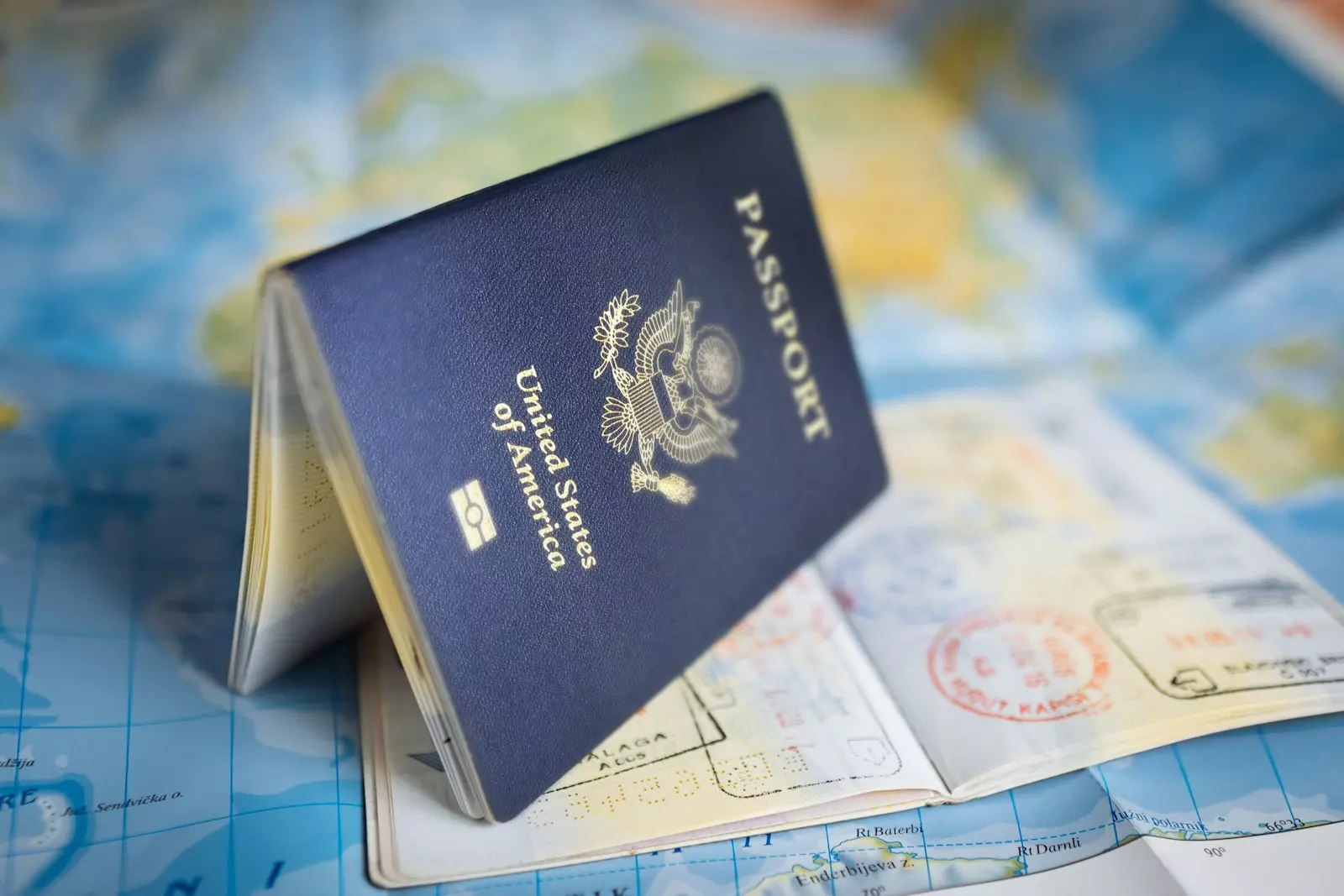 Passport and world map for a Russian student visa guide